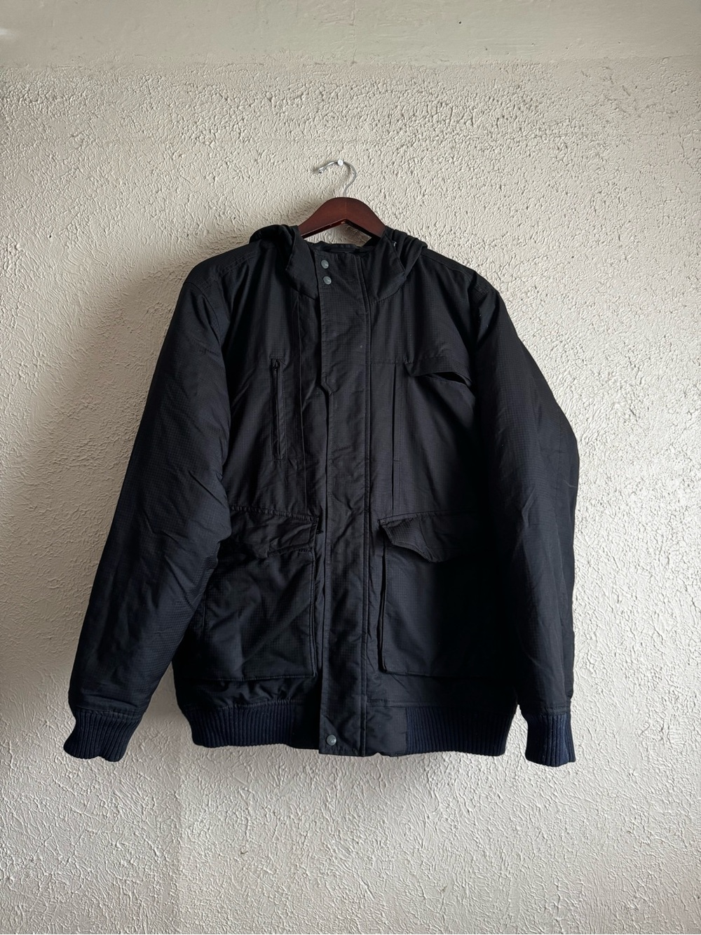 Men's Hooded Black Jacket - Versatile Everyday Coat